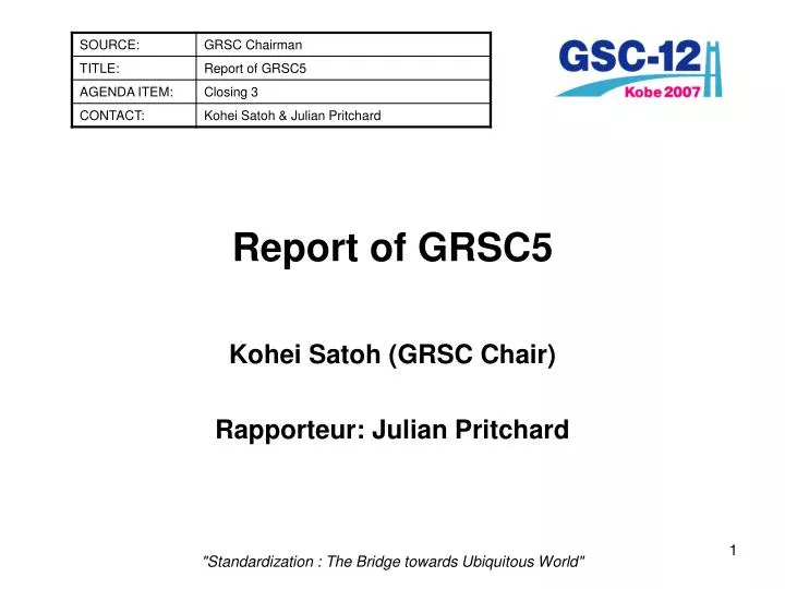 report of grsc5