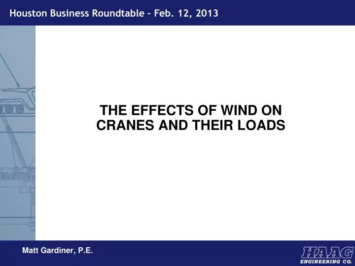 the effects of wind on cranes and their loads