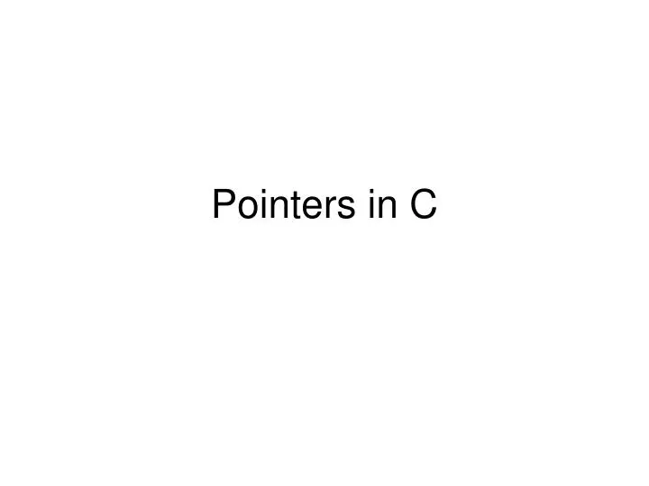 pointers in c