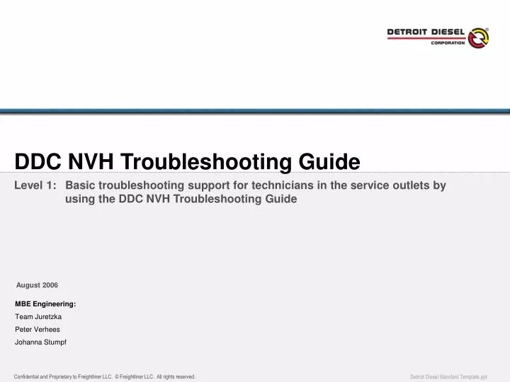 ddc nvh troubleshooting guide