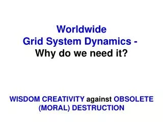1. System Dynamics for humankind survival