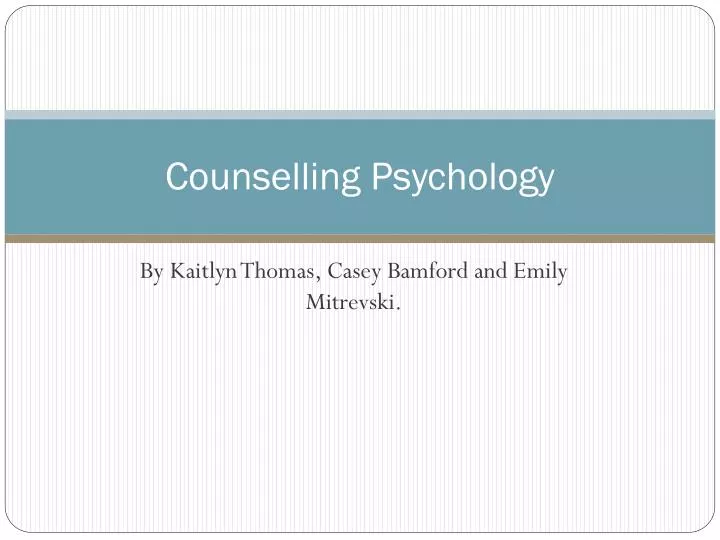 counselling psychology