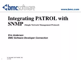 Integrating PATROL with SNMP (Simple Network Management Protocol)