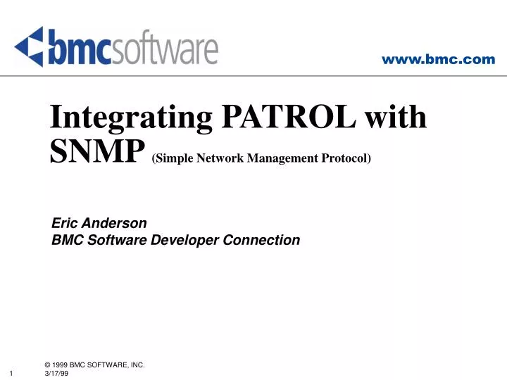 integrating patrol with snmp simple network management protocol