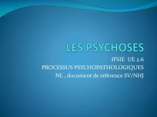 les psychoses