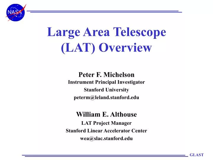 large area telescope lat overview