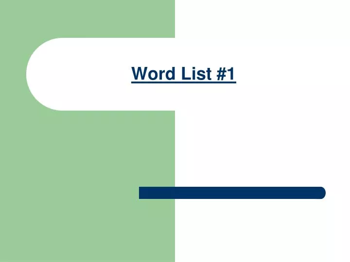 word list 1