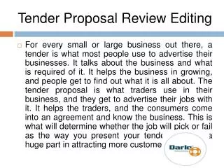 Tender Proposal Review Editing