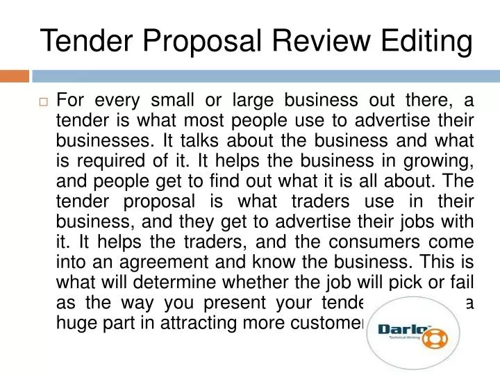 tender proposal review editing