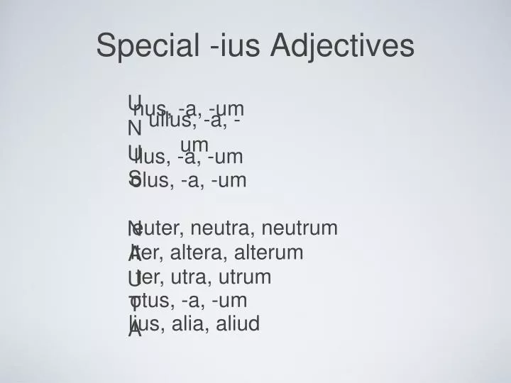 special ius adjectives
