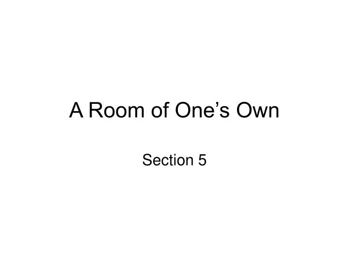 a room of one s own