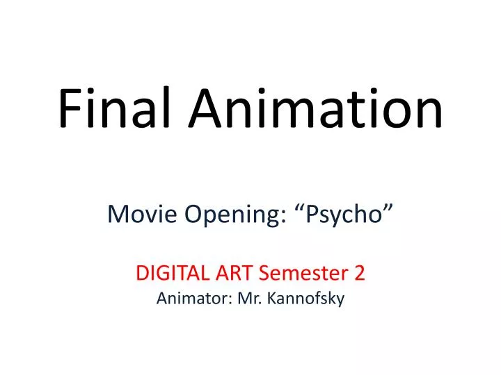 final animation