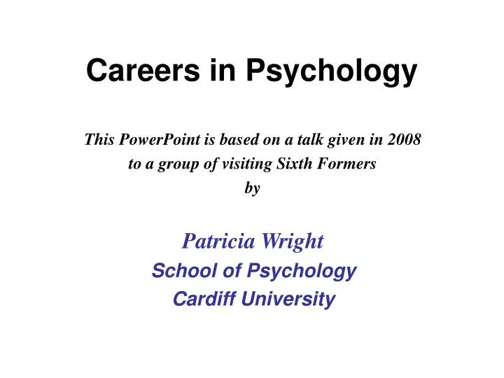 careers in psychology