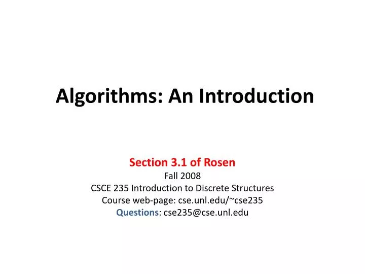 algorithms an introduction