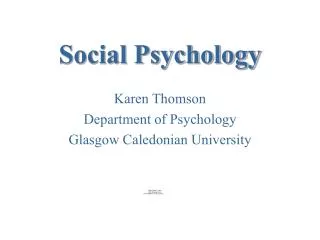 Social Psychology