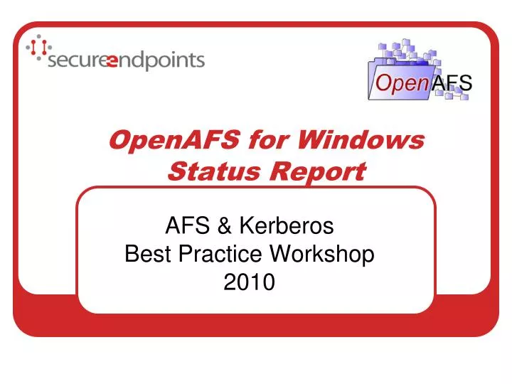 openafs for windows status report