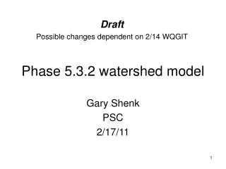 Phase 5.3.2 watershed model