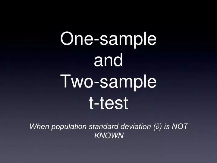one sample and two sample t test