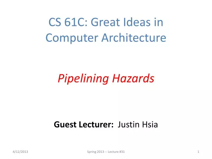 guest lecturer justin hsia