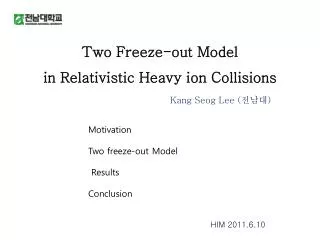Two Freeze-out Model in Relativistic Heavy ion Collisions