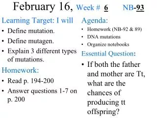 February 16, Week # 6 NB - 93