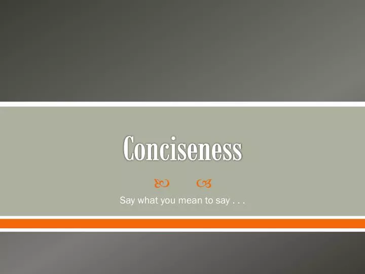 conciseness