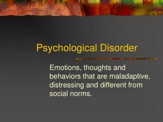 Psychological Disorder