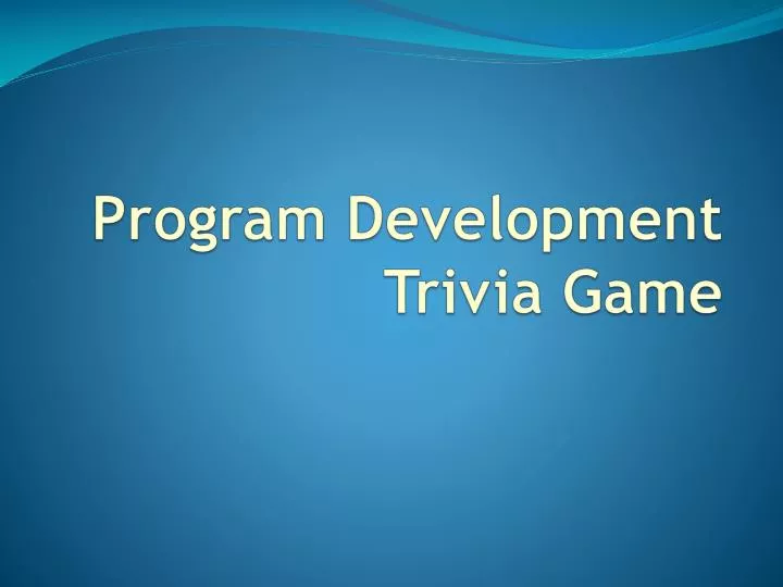 program development trivia game