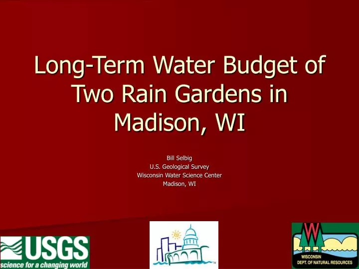 long term water budget of two rain gardens in madison wi