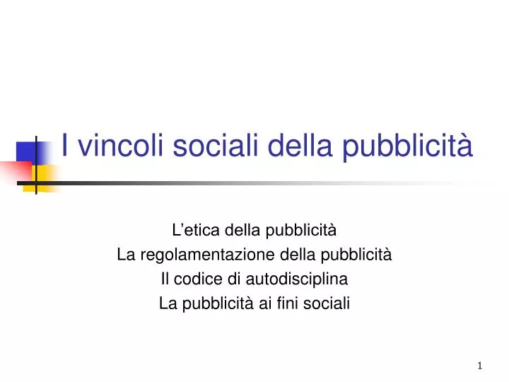 i vincoli sociali della pubblicit