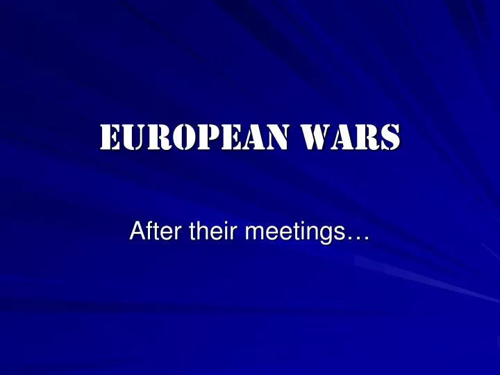 european wars