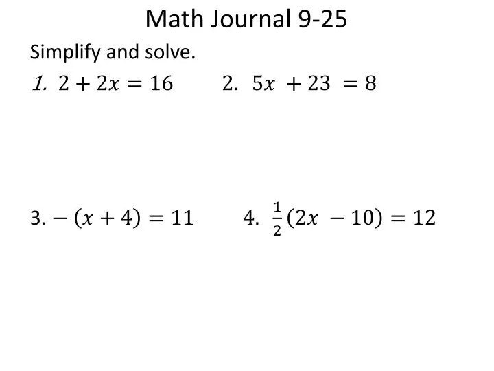 math journal 9 25