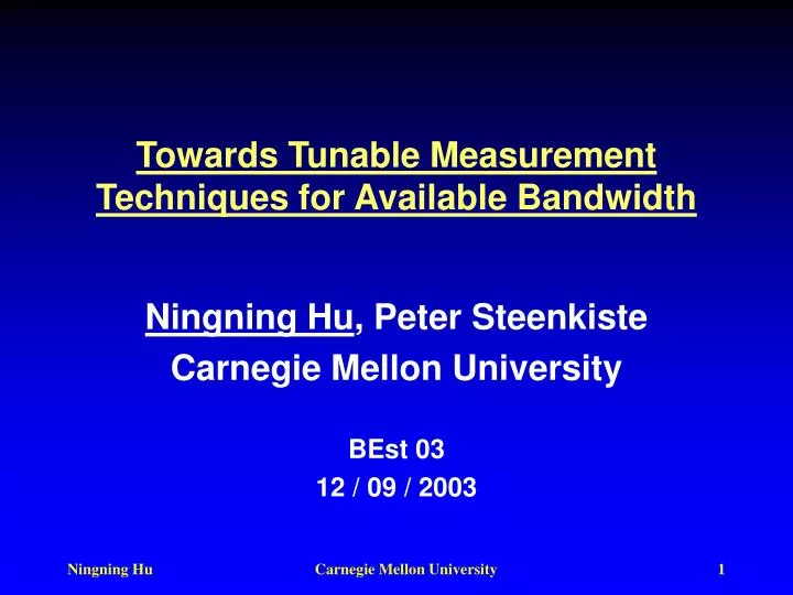 towards tunable measurement techniques for available bandwidth