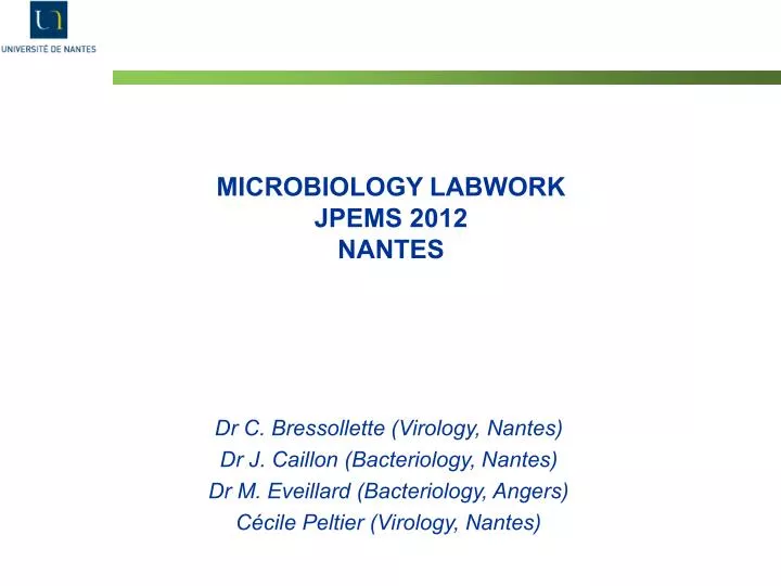 microbiology labwork jpems 2012 nantes