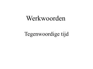 werkwoorden