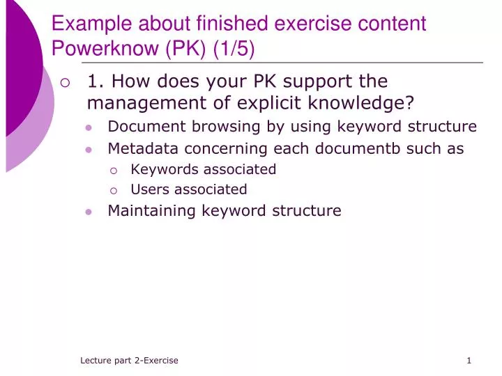 example about finished exercise content powerknow pk 1 5