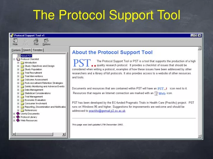 the protocol support tool