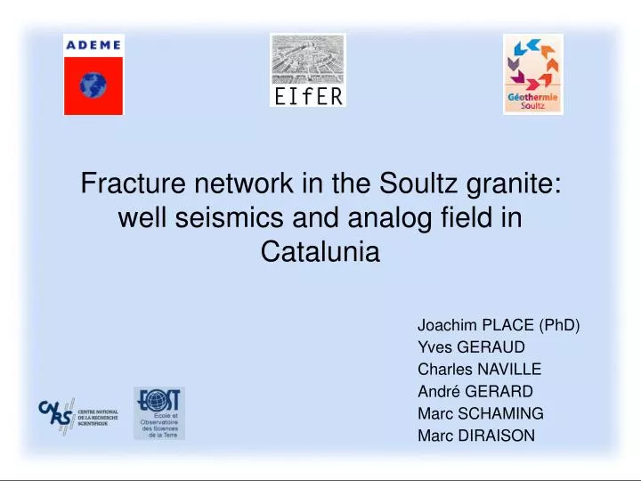 fracture network in the soultz granite well seismics and analog field in catalunia
