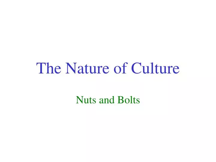the nature of culture