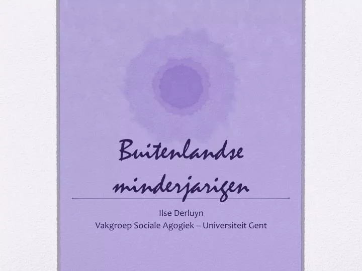 buitenlandse minderjarigen