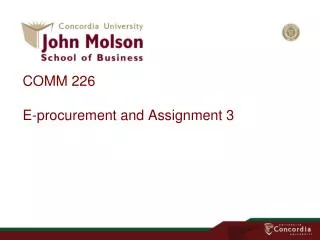 COMM 226 E-procurement and Assignment 3