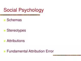 Social Psychology