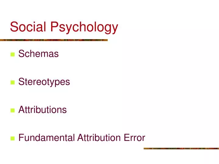 social psychology