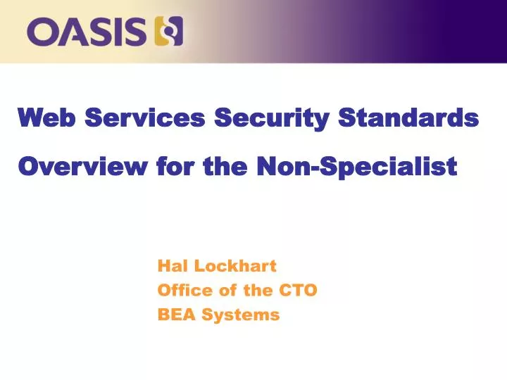 web services security standards overview for the non specialist