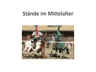 st nde im mittelalter
