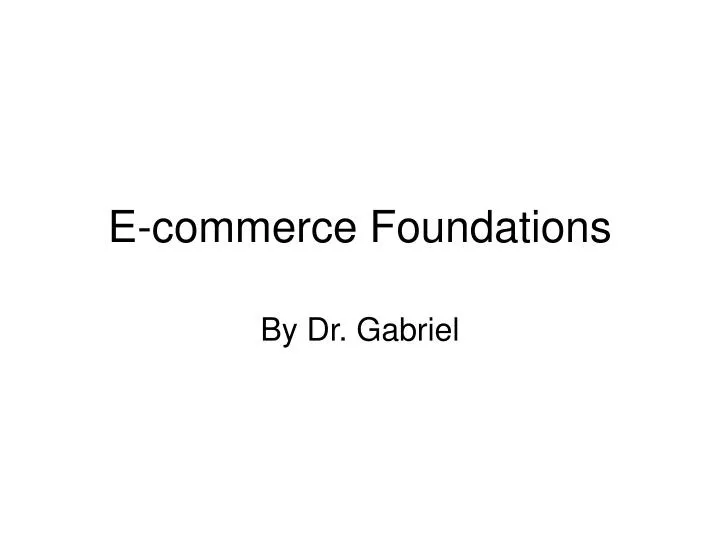 e commerce foundations