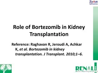 Role of Bortezomib in Kidney Transplantation