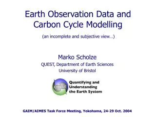 Earth Observation Data and Carbon Cycle Modelling