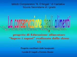 progetto di educazione alimentare sapere i sapori realizzato dalla classe ia