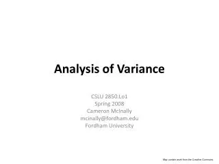 Analysis of Variance